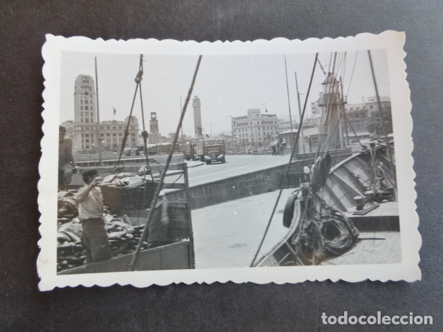 Alte Fotografie: SANTA CRUZ DE TENERIFE DETALLE DEL PUERTO A&Ntilde;OS 40 FOTOGRAFIA 6 X 8,5 CMTS