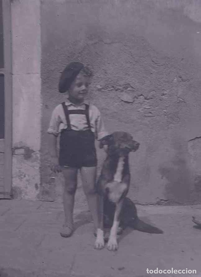 Fotografia antiga: Ni&ntilde;o y p&egrave;rro. c. 1930