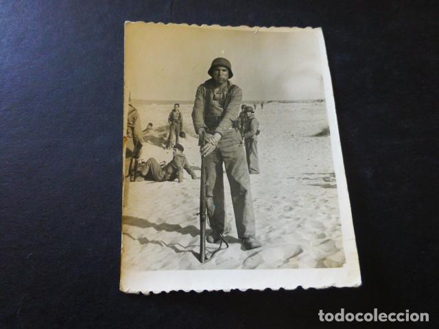 Alte Fotografie: RETRATO DE SOLDADO MANIOBRAS EN PLAYA FOTOGRAFIA ANTIGUA