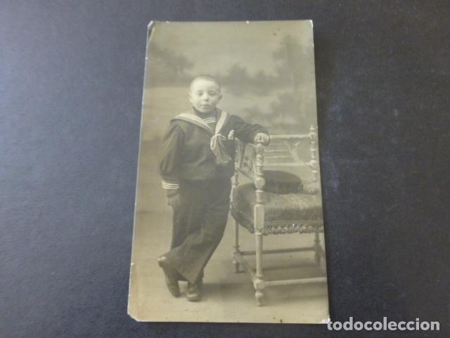 Antique Photography: NI&Ntilde;O CON TRAJE DE MARINERO FOTOGRAFIA 7 X 12 CMTS