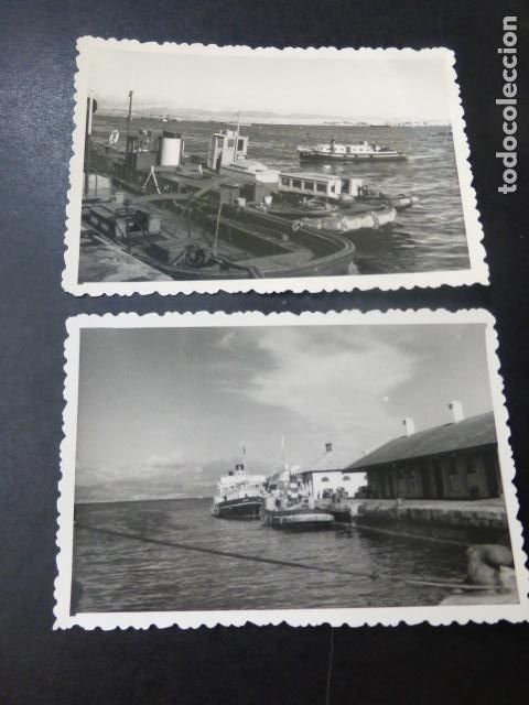 Antique Photography: ALGECIRAS CADIZ PUERTO 2 FOTOGRAFIAS A&Ntilde;OS 50 POR VIAJERO FRANC&Eacute;S 6,5 X 9,5 CTMS