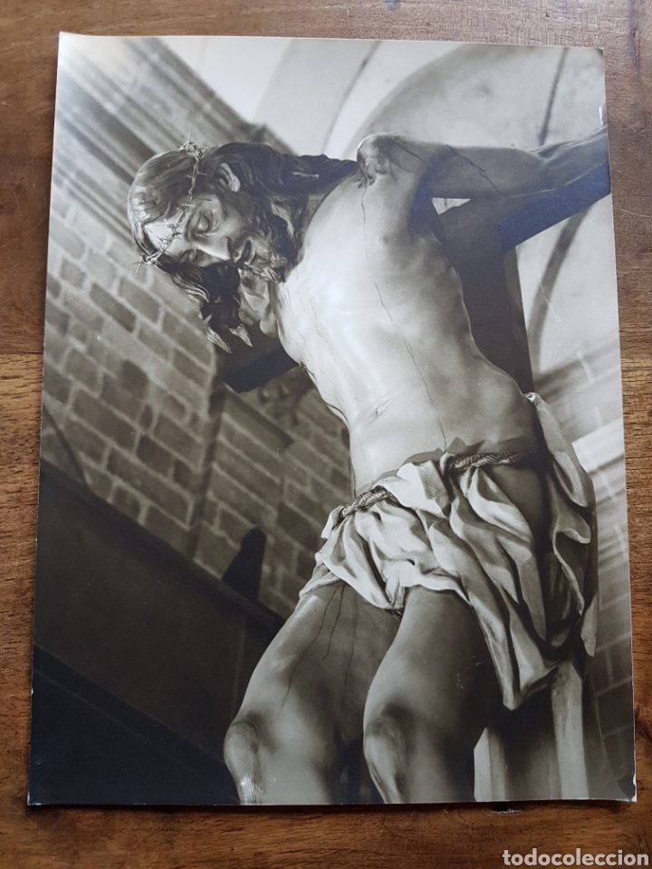 Fotograf&iacute;a antigua: Magnifica foto cristo de noche Baras Ubeda