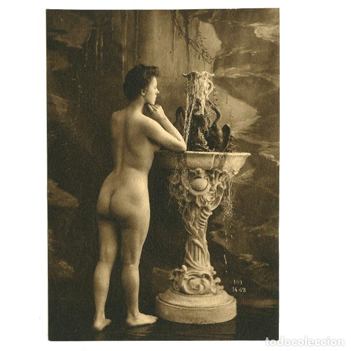 Fotograf&iacute;a antigua: DESNUDO FEMENINO, 1915 APROX. FOTO: Henri Oltramare. 1448. TAMA&Ntilde;O: 11,5x16,2 cm.