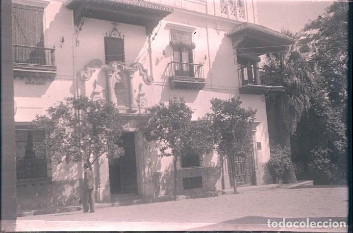 Alte Fotografie: SEVILLA CALLE ALFARO NEGATIVO CELULOIDE 6 X 9 cm.