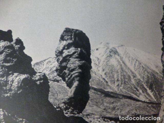 Alte Fotografie: EL TEIDE TENERIFE LAS CA&Ntilde;ADAS DETALLE ANTIGUO HUECOGRABADO