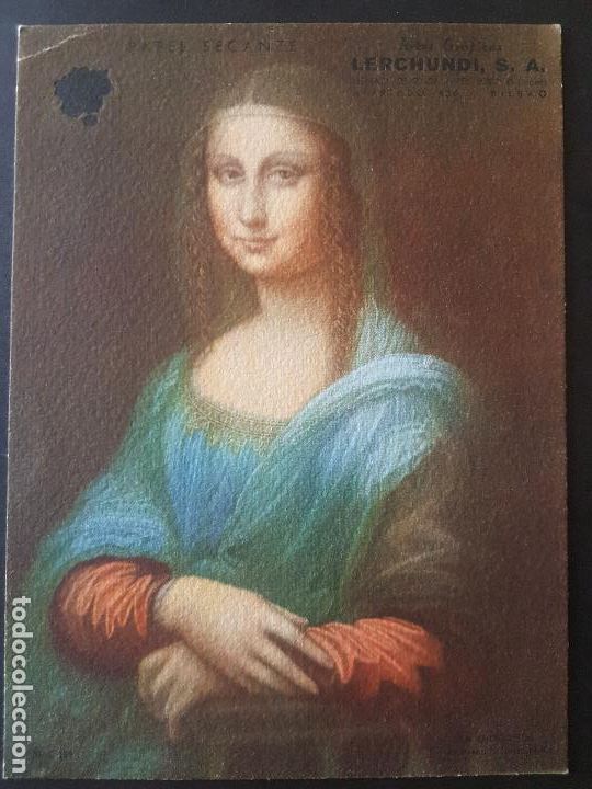 Fotografia antica: LA GIOCONDA DE LEONARDO ARTES GRAFICAS LERCHUNDI PAPEL SECANTE 19 X 14 CTMS