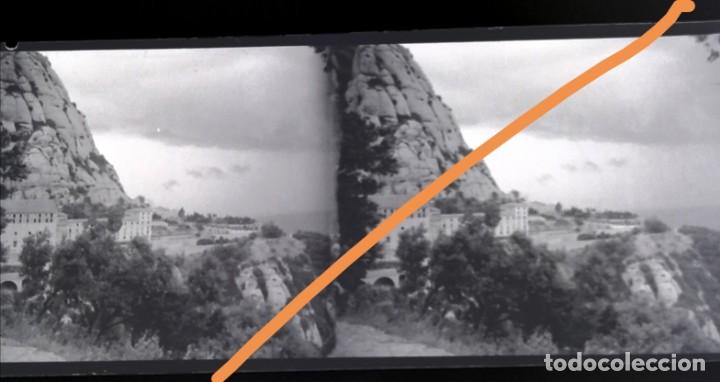 Antique Photography: Antiguo negativo de fotograf&iacute;a estereosc&oacute;pica. Monasterio Montserrat.Cercan&iacute;as .Barcelona.