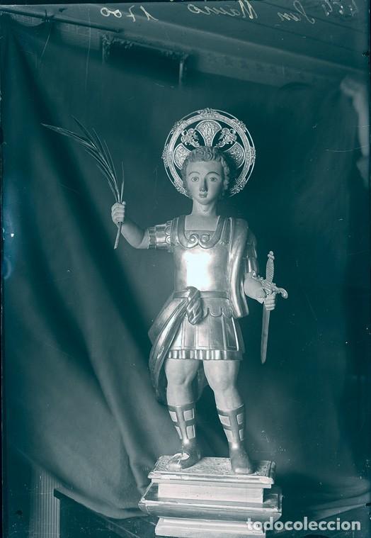 Antique Photography: ALCOY NEGATIVO CRISTAL SAN MAURO DEL ESCULTOR TORREGROSA TAMA&Ntilde;O 10 X 15 CM.