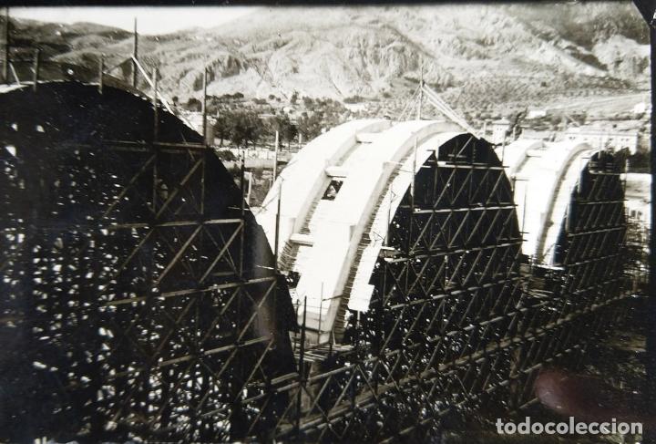 Fotograf&iacute;a antigua: ALCOY CONSTRUCCION PUENTE SAN JORGE TAMA&Ntilde;O 6 X 9 CM.