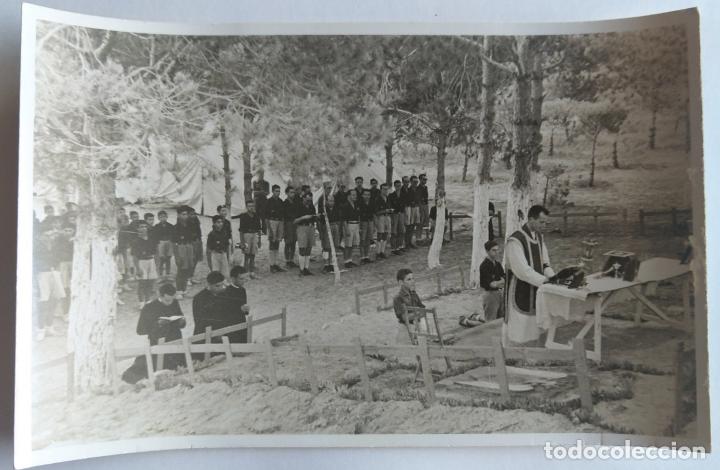 Antique Photography: MISA DE CAMPA&Ntilde;A EN EL CAMPAMENTO DE VERANO DEL FRENTE DE JUVENTUDES TAMA&Ntilde;O POSTAL