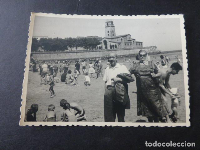 Antique Photography: GIJON ASTURIAS PLAYA DE SAN LORENZO ANTIGUA FOTOGRAFIA 7 X 10 CMTS