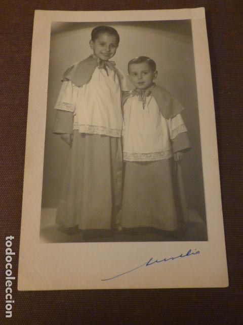 Fotografia antiga: RETRATO DE 2 MONAGUILLOS ANTIGUA FOTOGRAFIA 14 X 22 CMTS