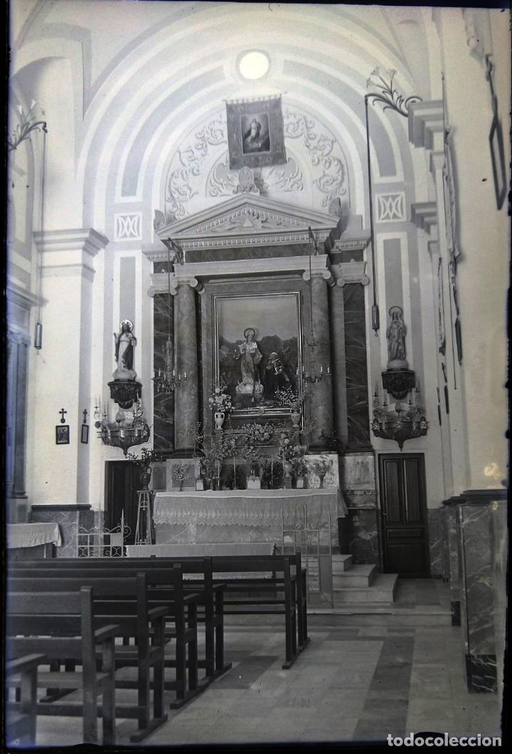 Photographie ancienne: ALCOY ALTAR ERMITA FUENTE ROJA NEGATIVO DE CRISTAL TAMA&Ntilde;O 10 X 15 CM.