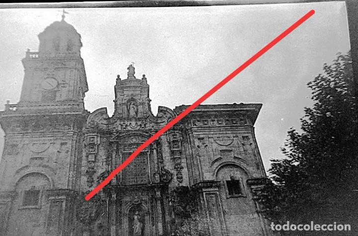 Fotograf&iacute;a antigua: Antiguo negativo. Clich&eacute; de fotograf&iacute;a. monasterio de Vilanova de Lourenz&aacute;, lugo. Antigua.