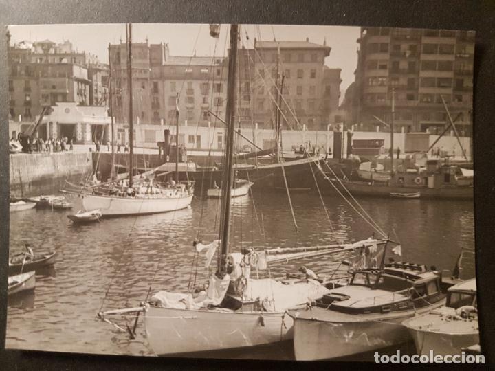 Fotografia antiga: SAN SEBASTIAN GUIPUZCOA PUERTO ANTIGUA FOTOGRAFIA A&Ntilde;OS 50 8 X 11 CMTS