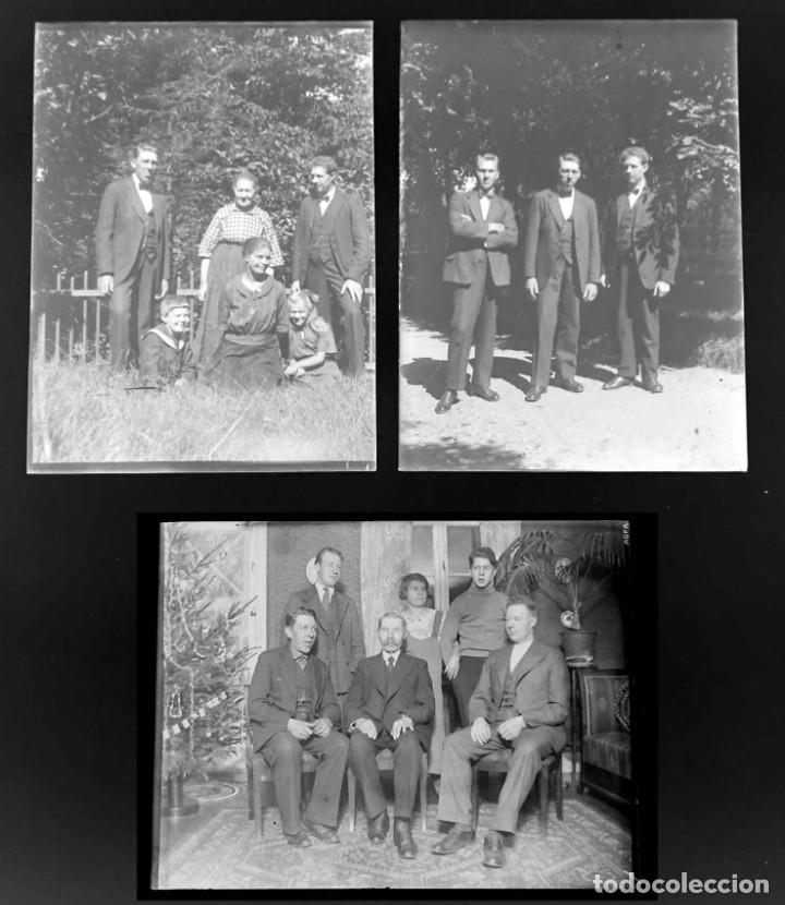 Fotograf&iacute;a antigua: 3 Placa de cristal negativa 9 x 12 cm. c1900