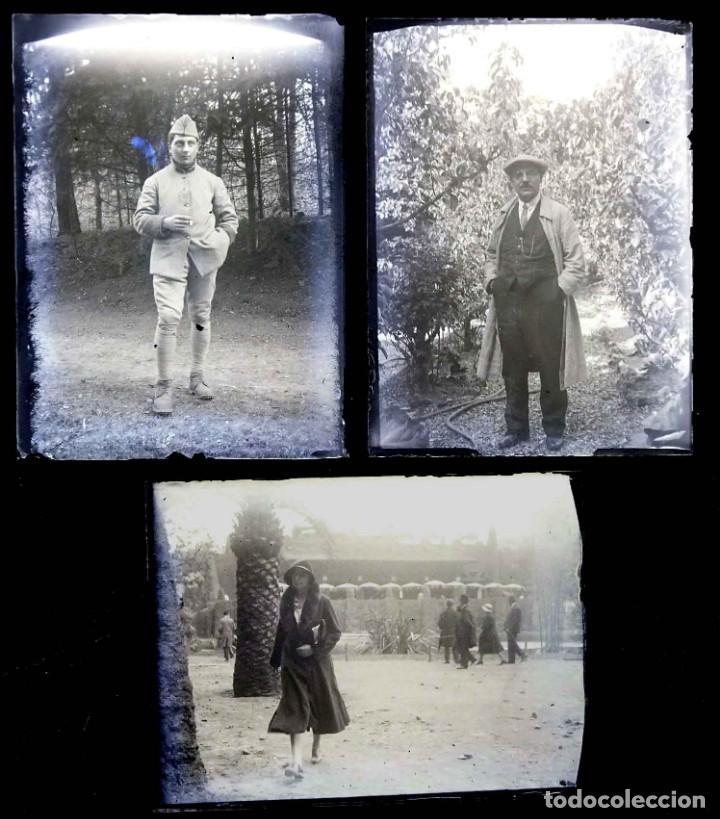 Fotograf&iacute;a antigua: 3 Placa de cristal negativo 4,5 x 6 cm. c1900
