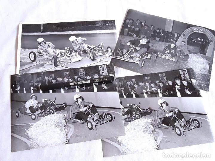 Fotograf&iacute;a antigua: Lote de 4 fotograf&iacute;as inglesas de carreras de Karts. 1959-1962.