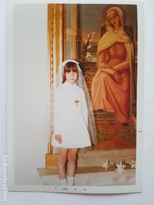 Antique Photography: NI&Ntilde;A PRIMERA COMUNI&Oacute;N CON CUADRO VIRGEN FOTOGRAF&Iacute;A A&Ntilde;OS 60