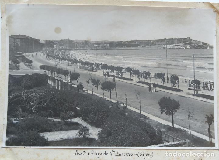 Fotograf&iacute;a antigua: GIJON AVENIDA PLAYA DE SAN LORENZO TAMA&Ntilde;O FOTOGRAFIA 11,5 X 17 CM.