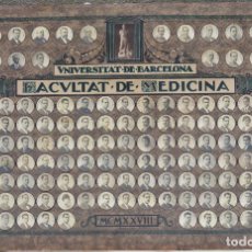 Fotografía antigua: ORLA FACULTAT MEDICINA DE BARCELONA AÑO 1928 - CON EL DR. TRIAS I PUJOL, 65X101CM.. Lote 267747254