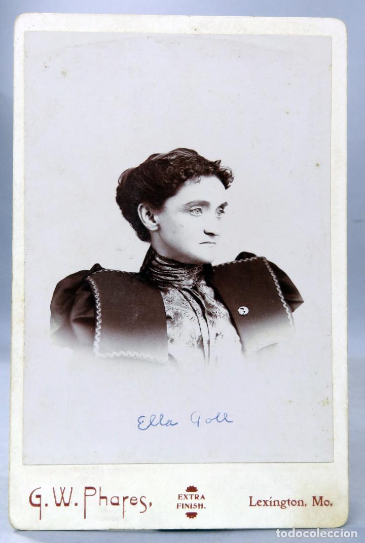 Fotograf&iacute;a antigua: Fotograf&iacute;a gelatinobromuro busto dama moda &eacute;poca GW Phares Lexington Mo PP S XX