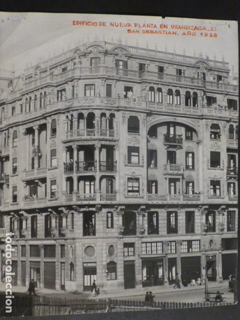 Fotograf&iacute;a antigua: SAN SEBASTIAN GUIPUZCOA EDIFICIO EN LA CALLE USANDIZAGA 21 FOTOGRAFIA 1928 18 X 21,5 CMTS