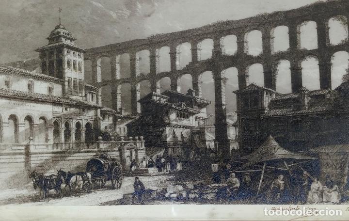Antique Photography: EL ACUEDUCTO DE SEGOVIA. MIR ESCUD&Eacute;. FOTOGRAF&Iacute;A RETOCADA. PROCESO BROMOTINTA. XIX-XX