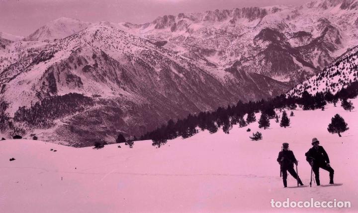 Fotograf&iacute;a antigua: ANDORRA. Monta&ntilde;eros. Nieve. Monta&ntilde;as. Preciosa imegen. Abril de 1920