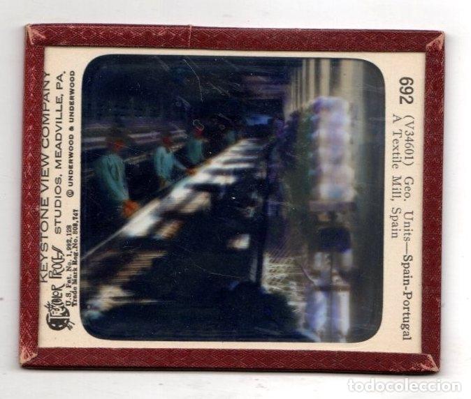 Antique Photography: PLACA CRISTAL UNA FABRICA TEXTIL. ESPA&Ntilde;A. KEYSTONE COMPANY. MEADVILLE, PENSILVANIA. N&ordm; 692