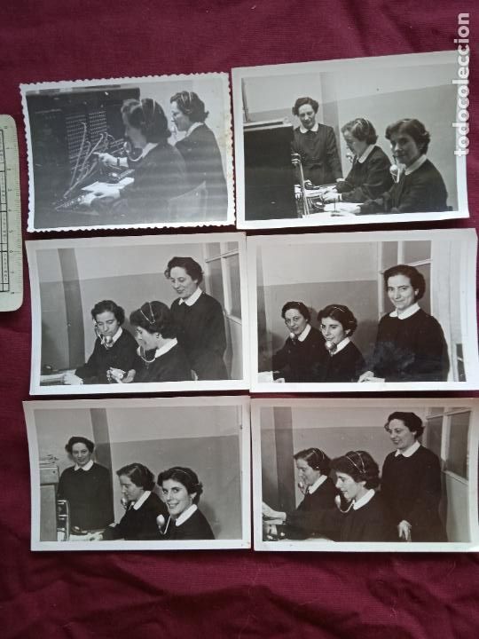 Fotograf&iacute;a antigua: Telefonistas. 6 fotos de &eacute;poca