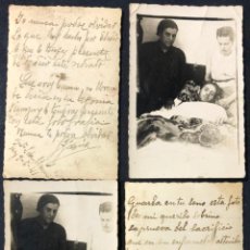 Fotografía antigua: CUATRO FOTOGRAFÍAS POSMORTEM DE UN JOVEN. LECHO MORTUORIO. 1941.. Lote 311240853