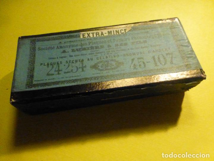 Fotografia antiga: Caja 12 juegos placas cristal negativo diapositivas - Gelatino-Bromuro de Argenta