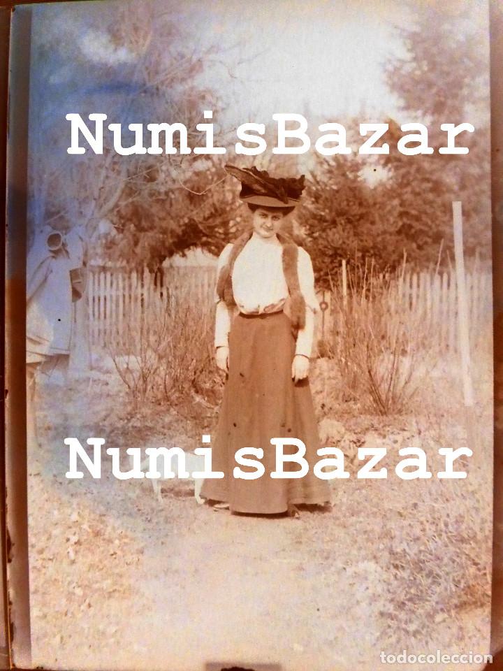 Fotograf&iacute;a antigua: NEGATIVO PLACA CRISTAL - GELATINO-BROMURO DE ARGENTA - 9 X 12 CM.- Se&ntilde;ora