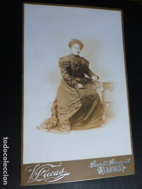 Fotografia antica: ALMERIA F. LUCAS FOTOGRAFO RETRATO DE MUJER 1912 13 X 21,5 CMTS