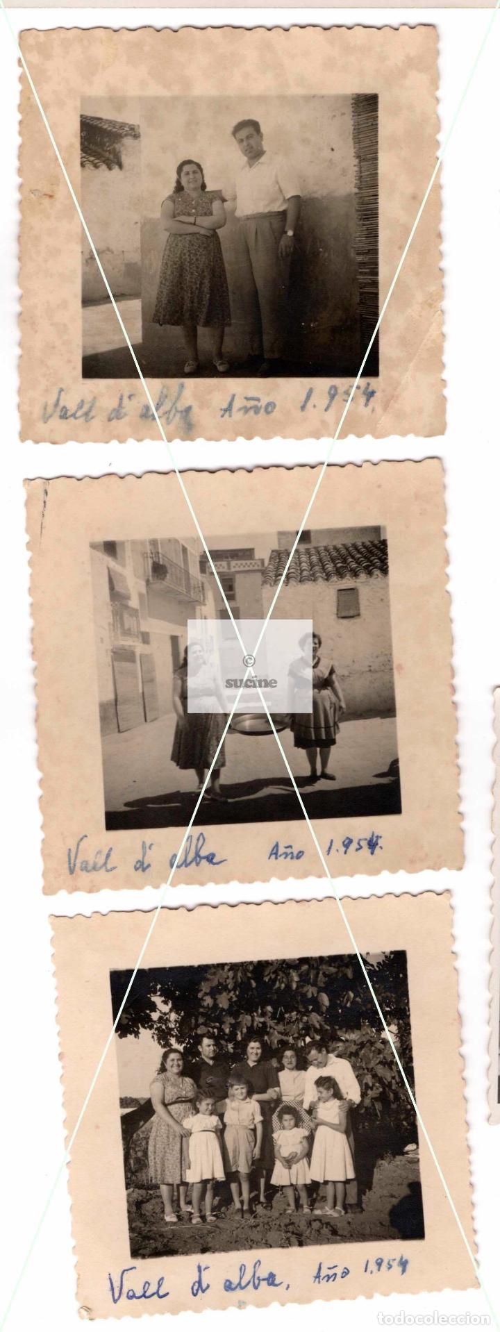 Fotograf&iacute;a antigua: 3 FOTOGRAFIAS ORIGINALES GRUPO FAMILIAR DE LA VALLD&acute;ALBA CASTELLON EN 1954