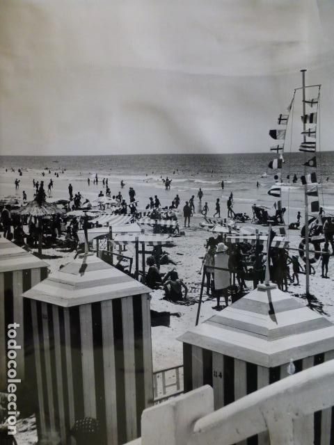 Fotografia antica: CADIZ PLAYA DE LA VICTORIA ANTIGUA FOTOGRAFIA 20 X 25 CMTS