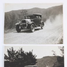 Fotografía antigua: FORD Y CHEVROLET - COCHES ANTIGUOS 1930'S. RALLYE O CARRERA, 2 FOTOS 12X17CM.. Lote 340803878