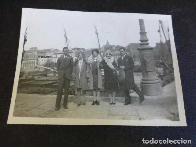 Photographie ancienne: GIJON ASTURIAS AMIGAS EN EL PUERTO ANTIGUA FOTOGRAFIA 1920 8,5 X 6 CMTS