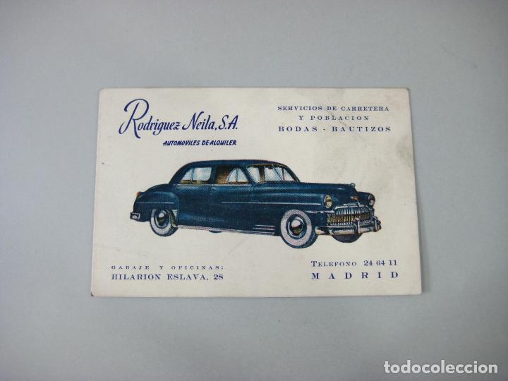 Antique Photography: TARJETA DE VISITA DE AUTOM&Oacute;VILES DE ALQUILER RODRIGUEZ NEILA. A&Ntilde;OS 60