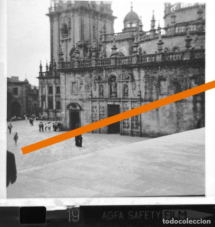 Photographie ancienne: Antiguo negativo o clich&eacute; de fotograf&iacute;a. Santiago de Compostela. A&ntilde;os 60.