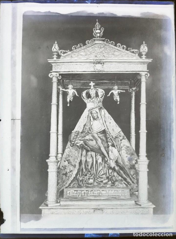 Alte Fotografie: VIRGEN DEL CAMINO GRAN NEGATIVO DE CRISTAL TAMA&Ntilde;O 18 X 24 CM.