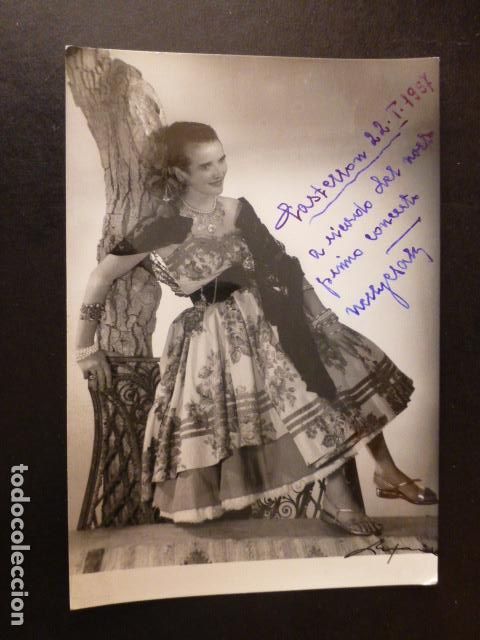 Fotografia antica: NELLY CSAKY CANTANTE FOTOGRAFIA CON FIRMA AUTOGRAFA CASTELLON 1957 10 X 15 CMTS