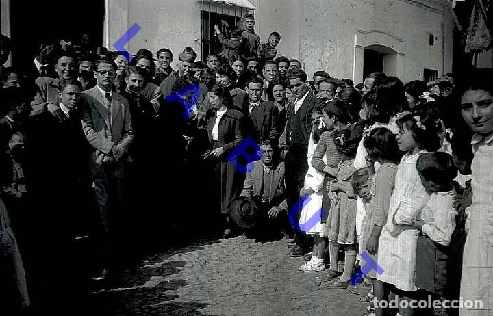 Alte Fotografie: PUEBLA DE OBANDO BADAJOZ NEGATIVO DE FOTOGRAFIA COSTUMBRISTA 9X6 H25