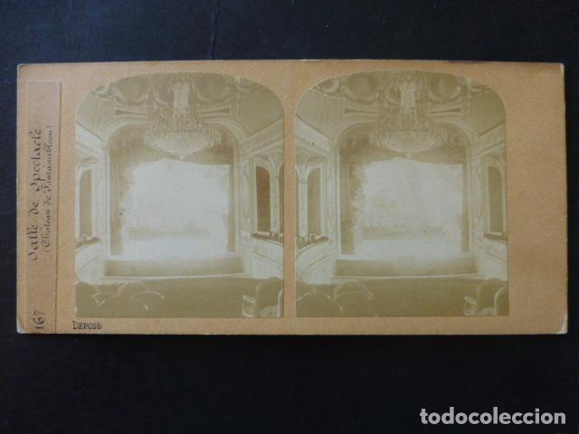Fotografia antica: TEATRO DE FONTAINEBLEAU VISTA ESTEREOSCOPICA ALBUMINA SIGLO XIX