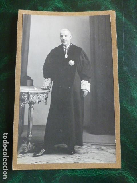 Fotografia antica: RETRATO DE JUEZ ANTIGUA FOTOGRAFIA 12 X 19,5 CMTS