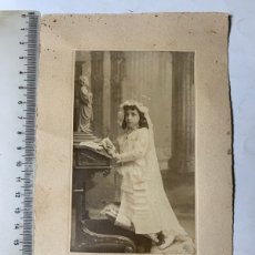Fotografía antigua: FOTO. CONTRA-POSTAL. NIÑA DE 1ª COMUNIÓN. J. DERREY. VALENCIA. JULIO 1911.. Lote 366815996