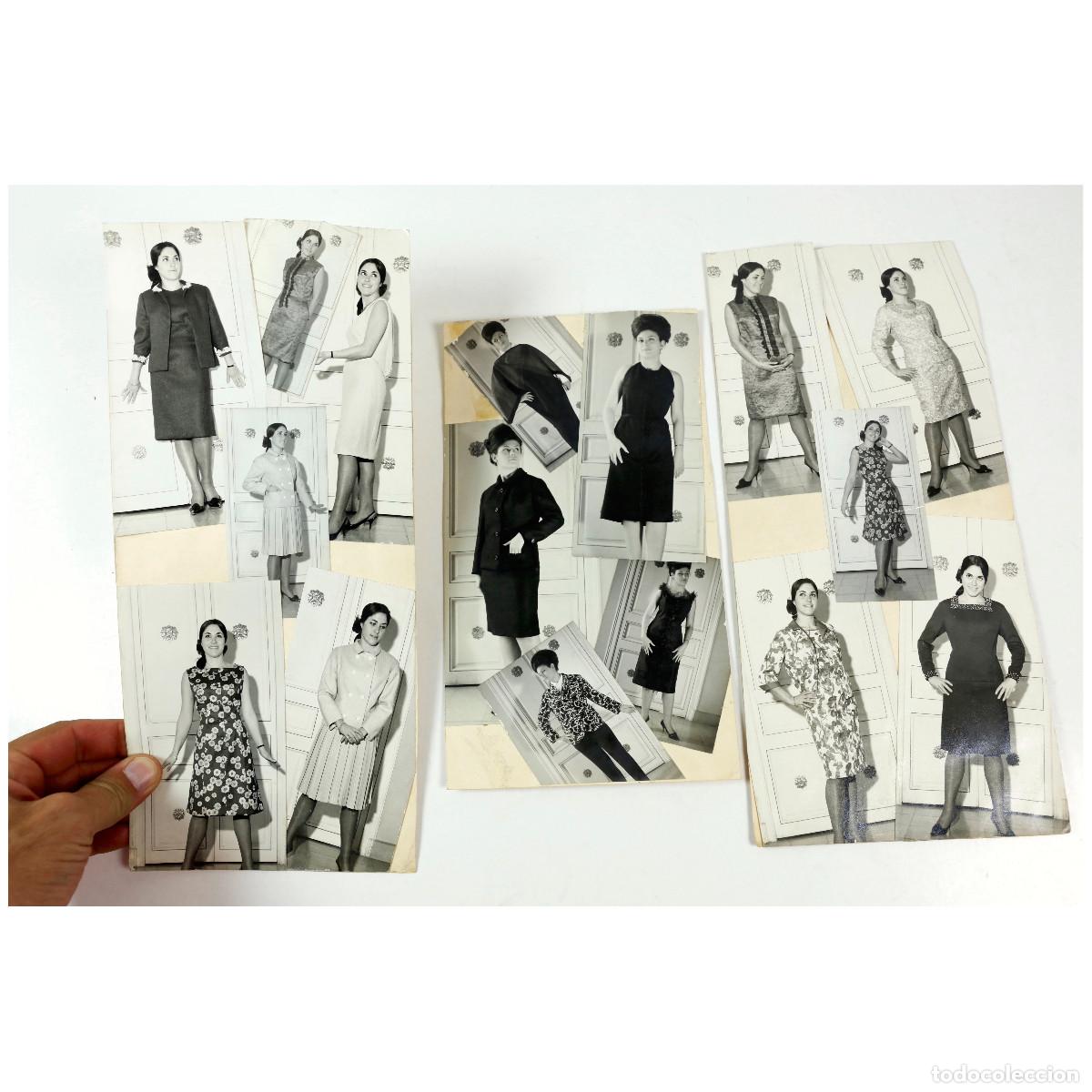 Fotograf&iacute;a antigua: MODA EN ESPA&Ntilde;A 1960'S. CONJUNTO DE VARIAS FOTOGRAF&Iacute;AS MONTADAS EN CARTULINA.