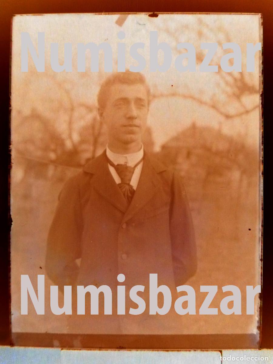Fotografia antiga: NEGATIVO PLACA CRISTAL - GELATINO-BROMURO DE ARGENTA - 9 X 12 CM.- Hombre
