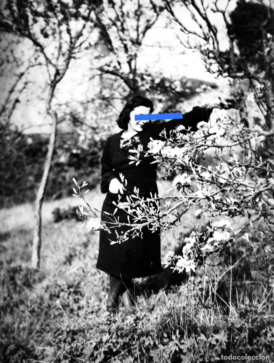 Antique Photography: Antiguo negativo de fotograf&iacute;a. Chica posando. Antigua.